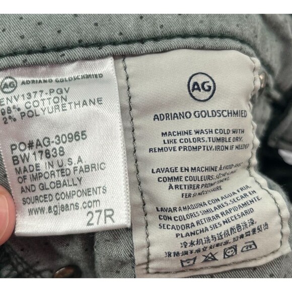 Adriano Goldschmied Pants Women's Size 27 R Green Corduroy Straight Leg - Picture 6 of 6